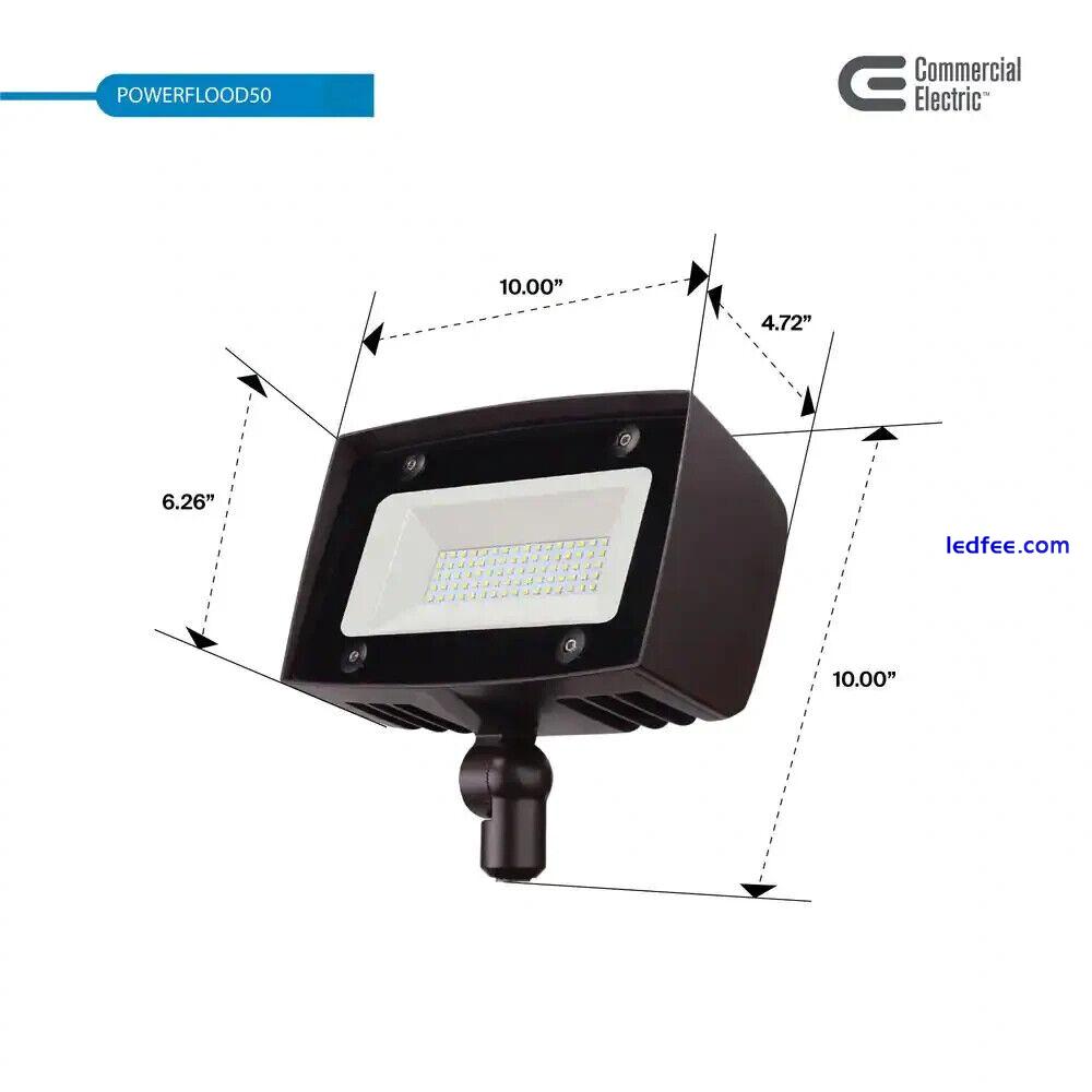 150W Equivalent Bronze Outdoor Integrated LED Flood Light, 5000 Lumens, Dusk to 0 