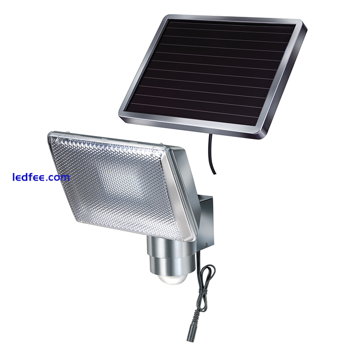 Brennenstuhl Solar PIR Motion Sensor LED Outdoor Security Flood Light Aluminium 0 