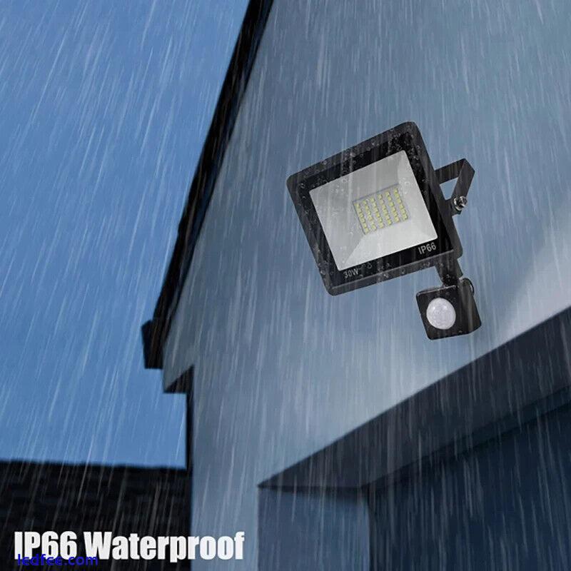 30W LED Floodlight Motion Sensor Security Garden Outdoor Flood Light Waterproof 0 