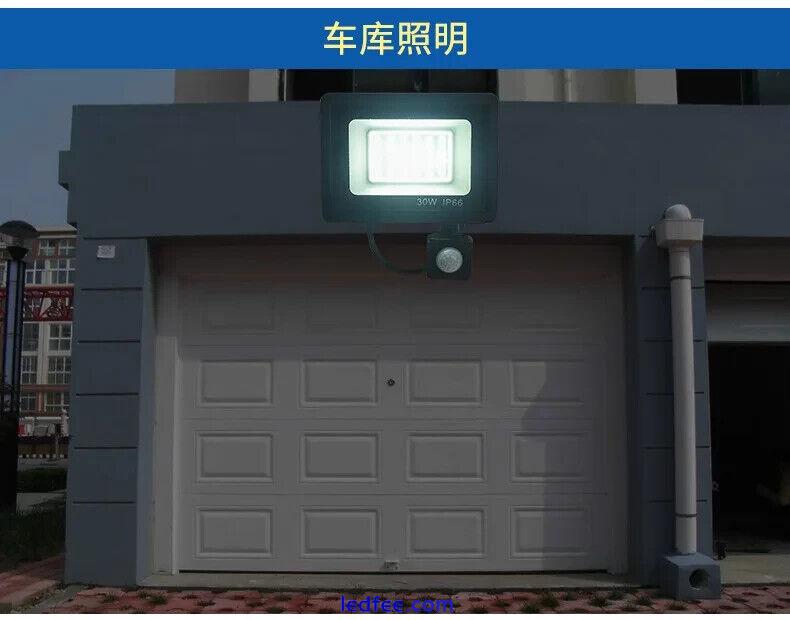 30W LED Floodlight Motion Sensor Security Garden Outdoor Flood Light Waterproof 3 
