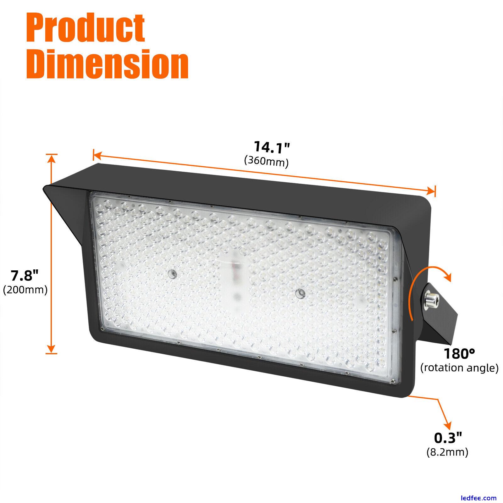 LED Flood Lights Outdoor 300Watt Commercial Lighting with Dusk to Dawn Photocell 1 