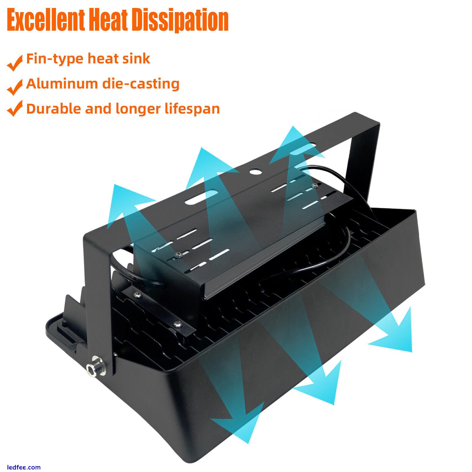 LED Flood Lights Outdoor 300Watt Commercial Lighting with Dusk to Dawn Photocell 4 