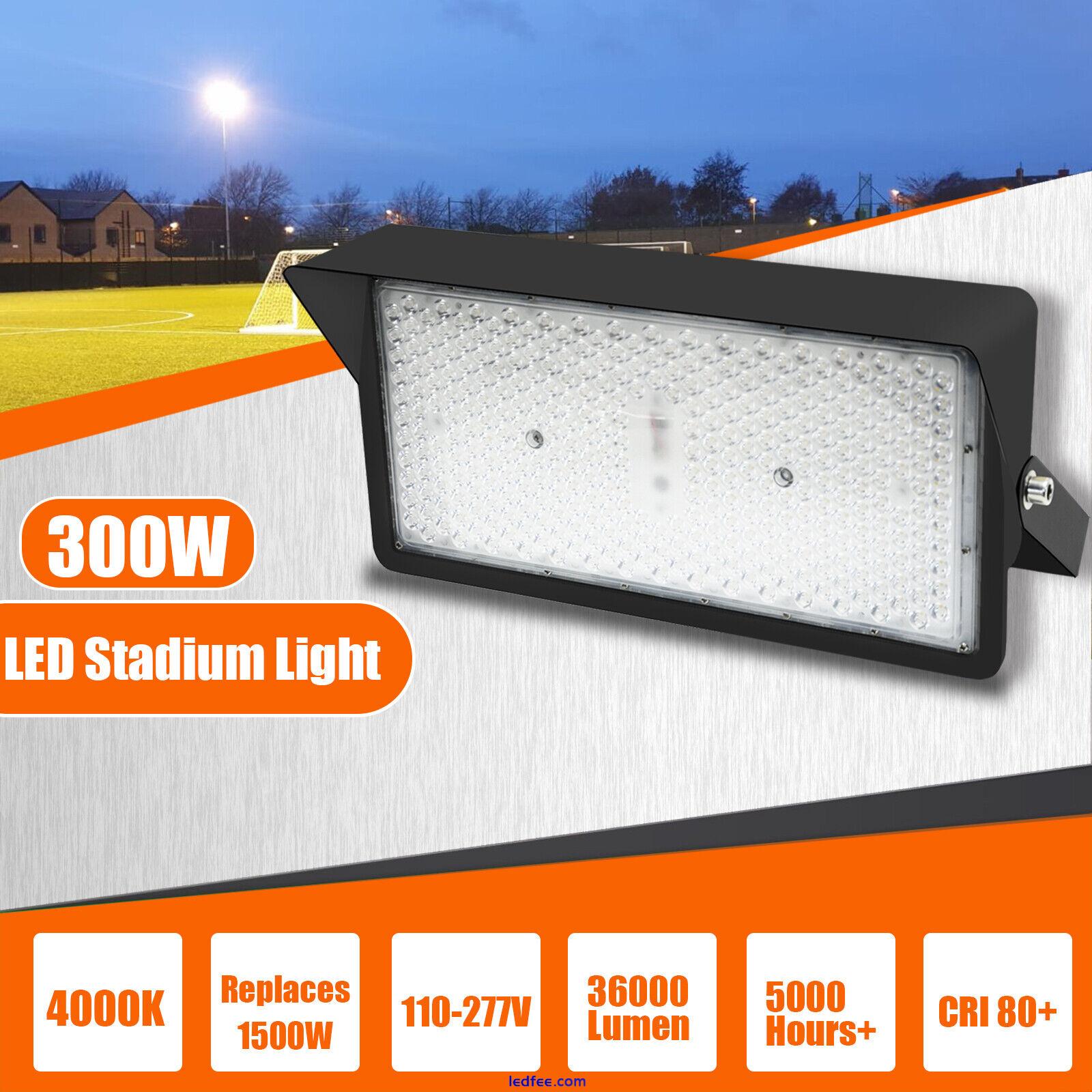 LED Flood Lights Outdoor 300Watt Commercial Lighting with Dusk to Dawn Photocell 2 