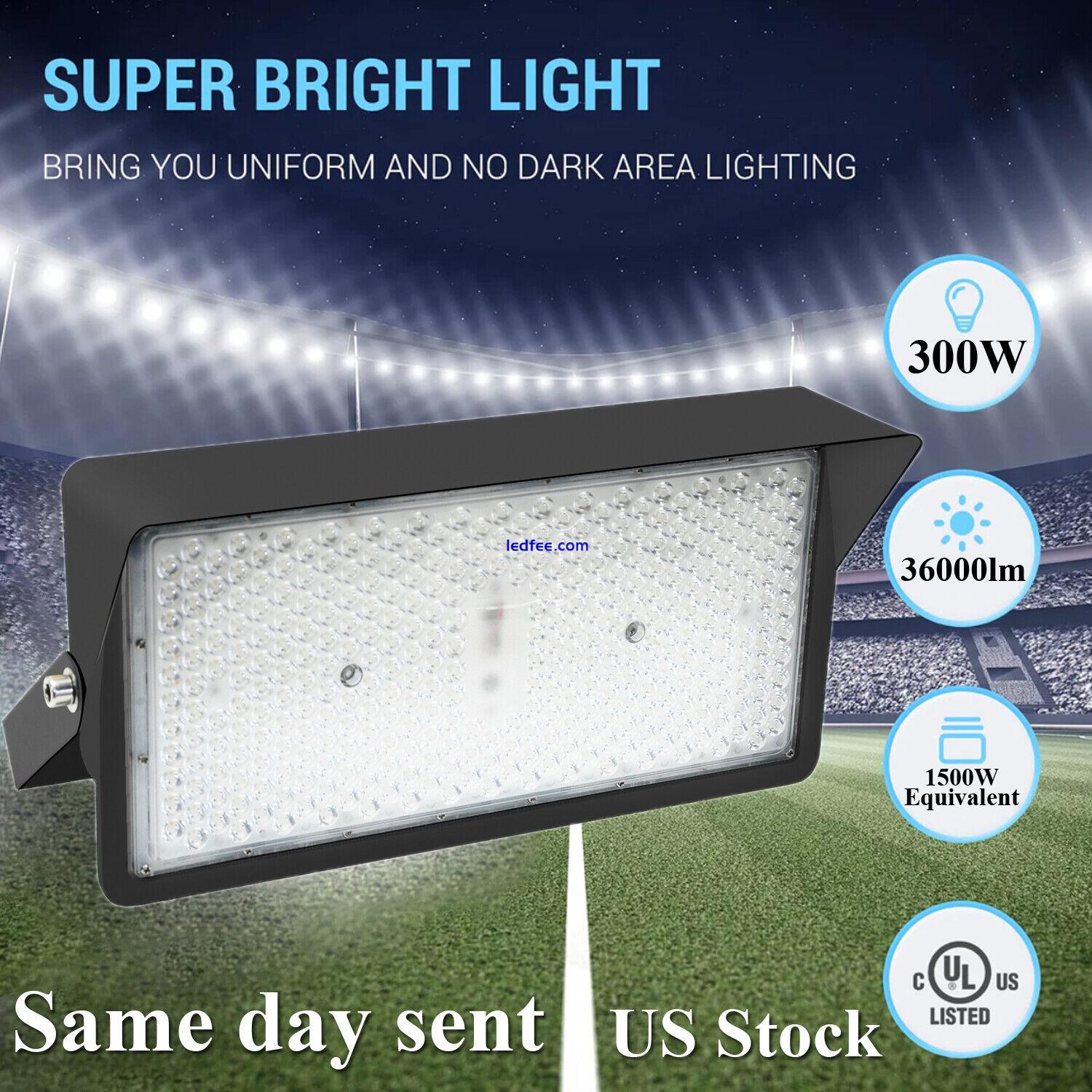 LED Flood Lights Outdoor 300Watt Commercial Lighting with Dusk to Dawn Photocell 5 