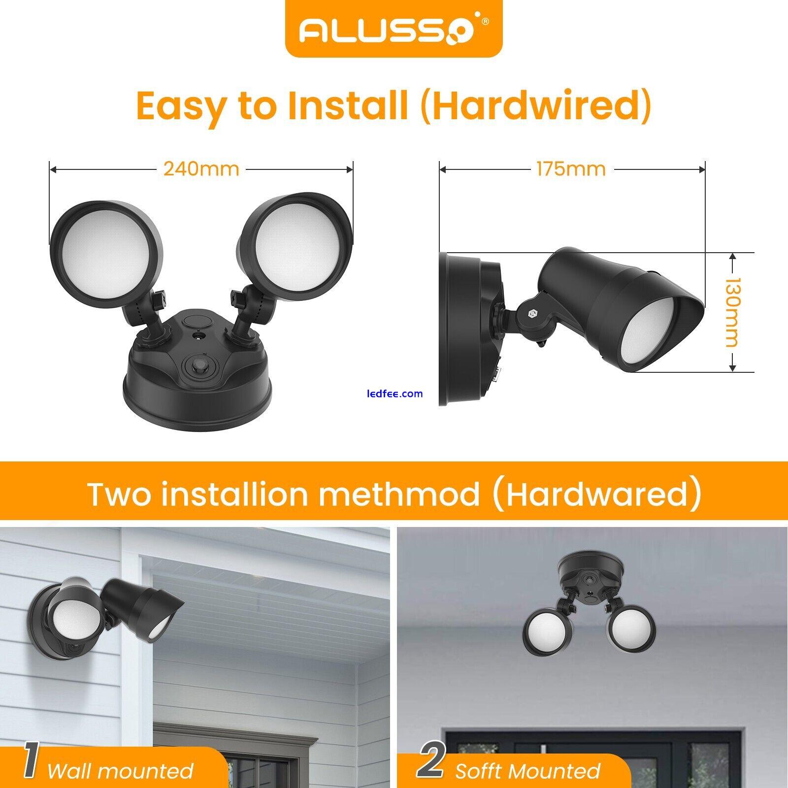 25W LED Dusk to Dawn Dual-Head Floodlight Outdoor Waterproof Security Wall Light 5 