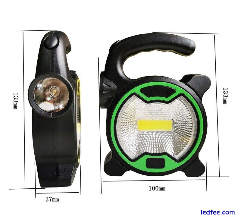 Super Bright COB Floodlight Outdoor Rechargeable Torch Powerful Camping Light 4 