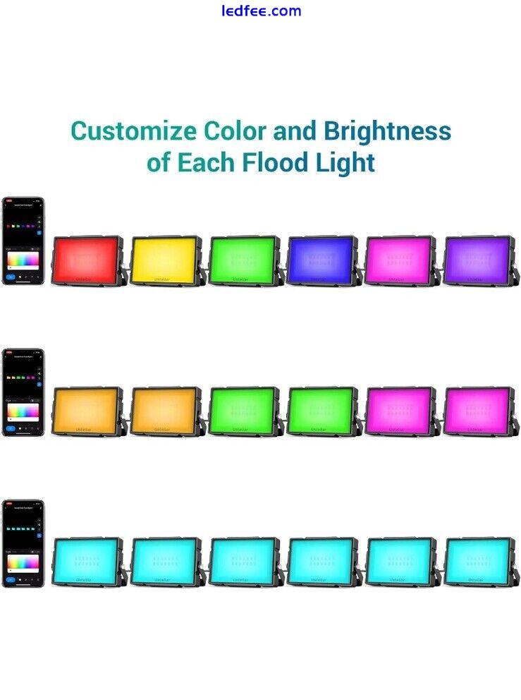 100W RGBW Flood Light Outdoor Smart WiFi Outdoor APP Color Changing Light 6 Pack 0 