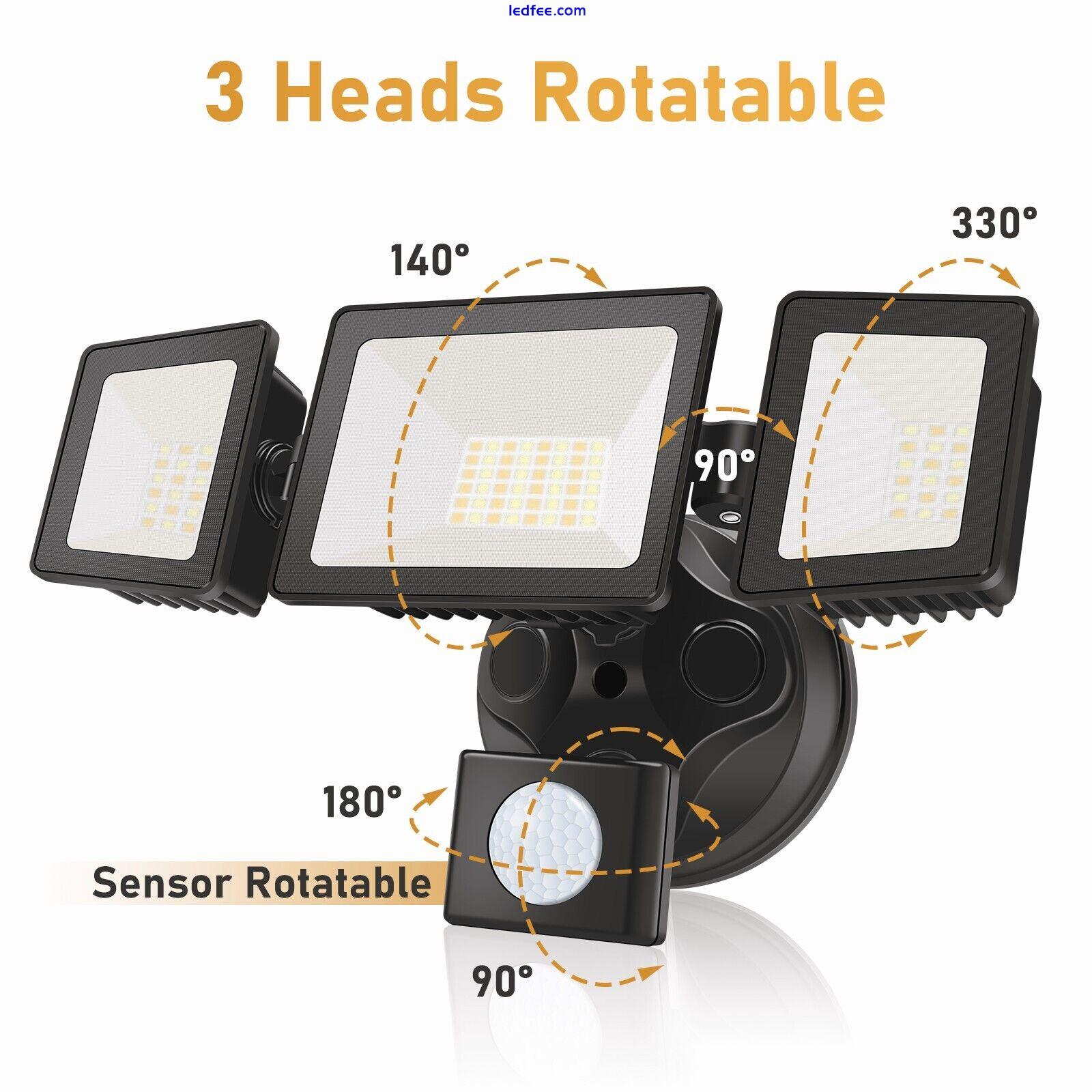 3 Modes LED Security Flood Light Outdoor PIR Motion Sensor 3200LM Waterproof 5 
