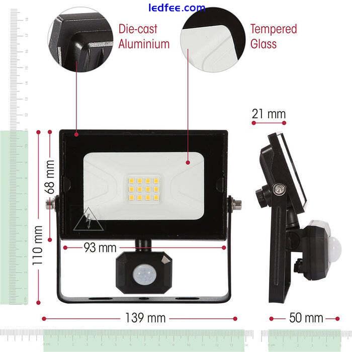 TEKLED Pegasus Flood Light with PIR Motion Sensor 10W-50W 4000K Cool White IP65 1 