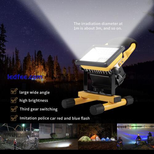 LED Rechargeable Cordless Mobile Portable Work Site Flood Light Fishing Camping 2 