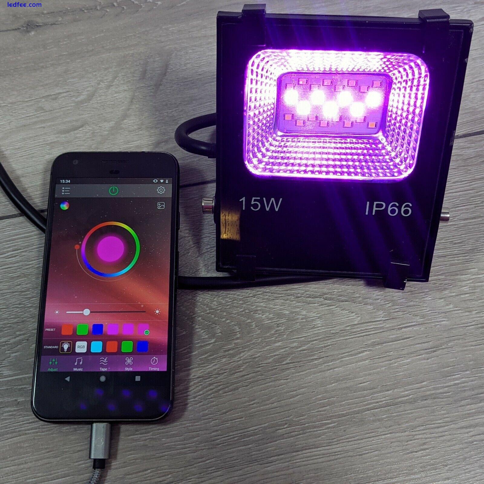 Mobri LED Flood Lights Outdoor, 15W Bluetooth Smart Floodlight APP Control, RGB 1 