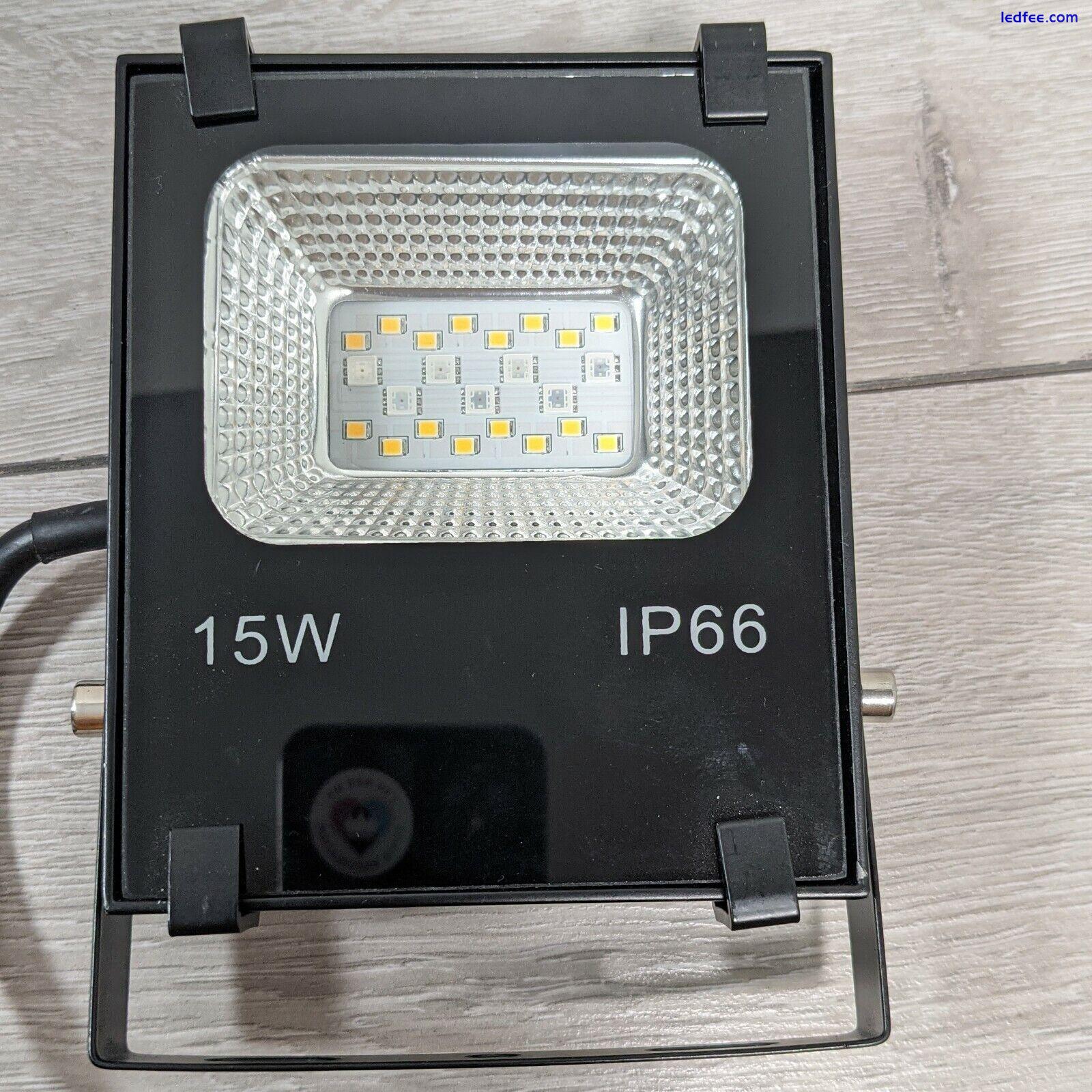 Mobri LED Flood Lights Outdoor, 15W Bluetooth Smart Floodlight APP Control, RGB 4 