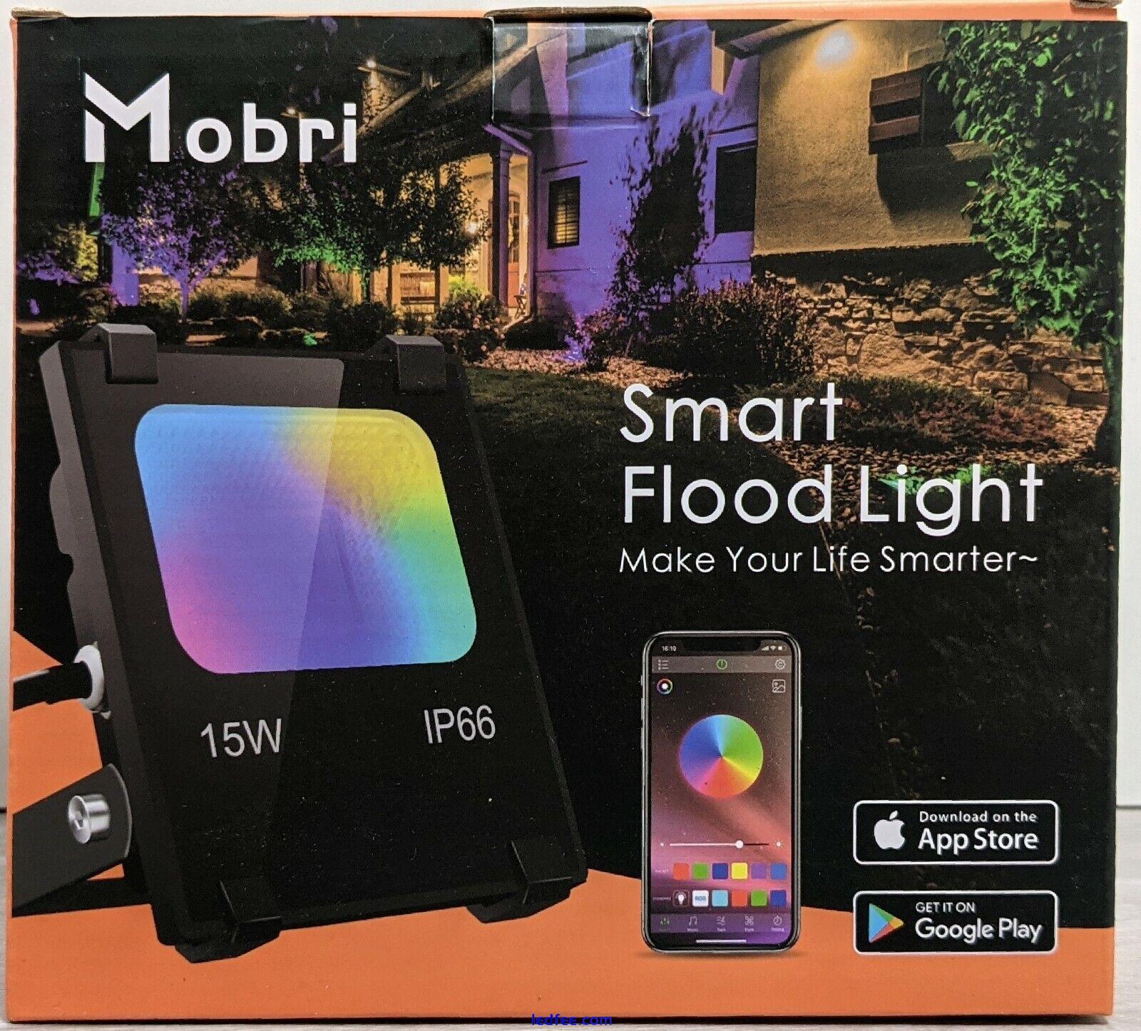 Mobri LED Flood Lights Outdoor, 15W Bluetooth Smart Floodlight APP Control, RGB 0 
