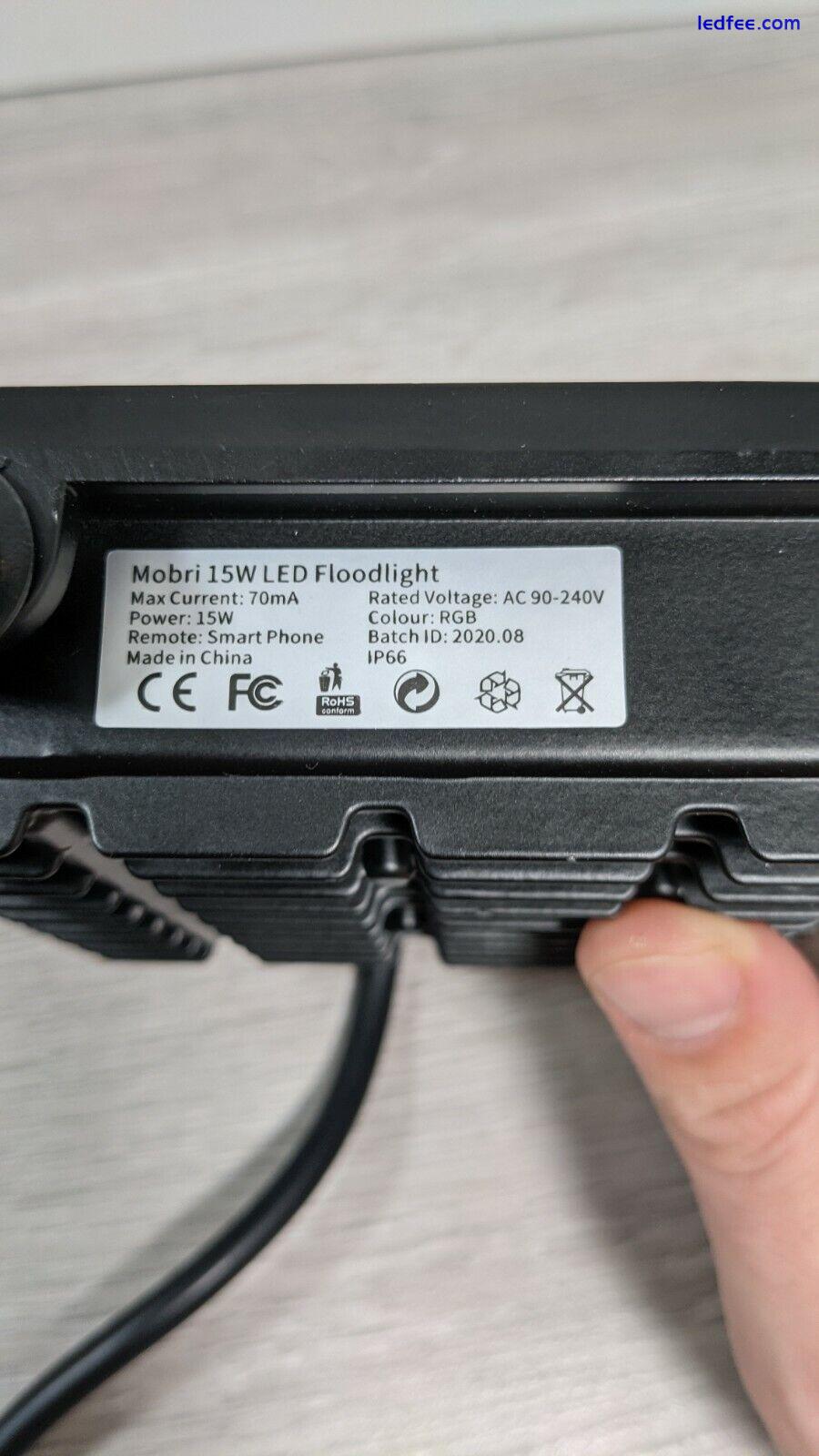 Mobri LED Flood Lights Outdoor, 15W Bluetooth Smart Floodlight APP Control, RGB 2 