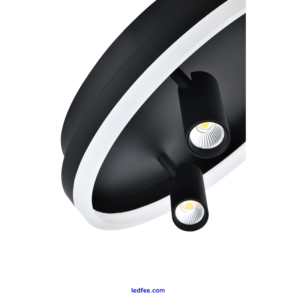 Modern Designer Matt Black LED Flush Spot Ceiling Light with Adjustable Heads... 1 