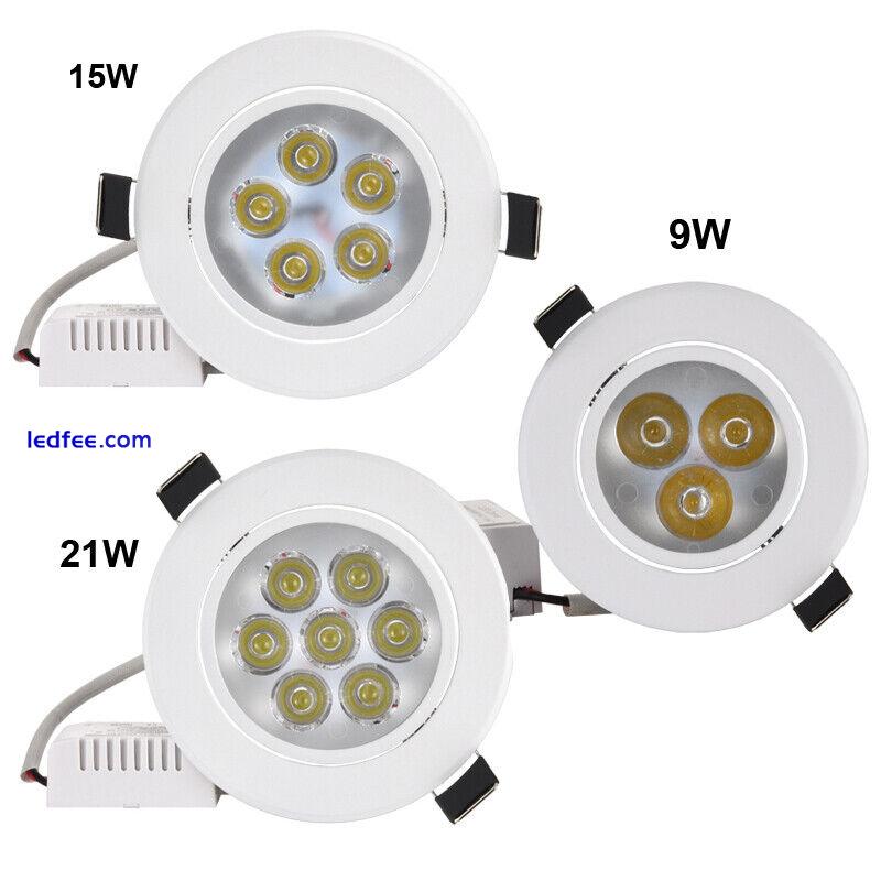 Dimmable Recessed Led Ceiling Down Light Lamp Fixture 9W 15W 21W Spotlight Round 0 