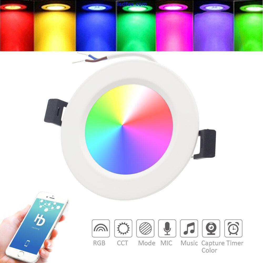 Smart Bluetooth APP Control Downlight RGB LED Ceiling Panel Round Spotlight Lamp 0 