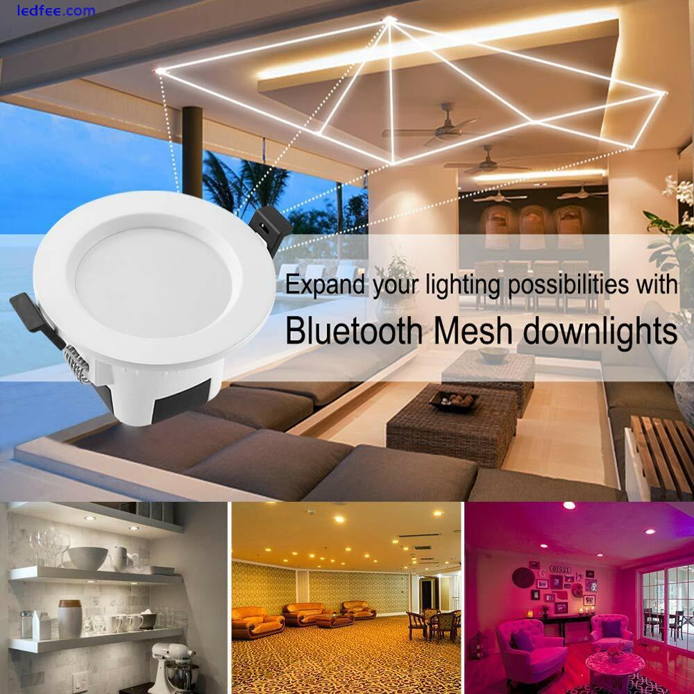 Smart Bluetooth APP Control Downlight RGB LED Ceiling Panel Round Spotlight Lamp 3 