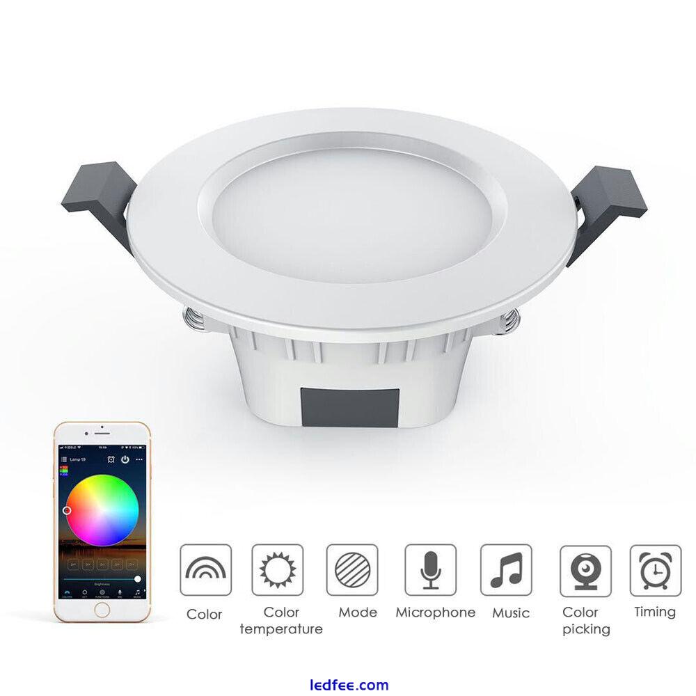 Smart Bluetooth APP Control Downlight RGB LED Ceiling Panel Round Spotlight Lamp 4 