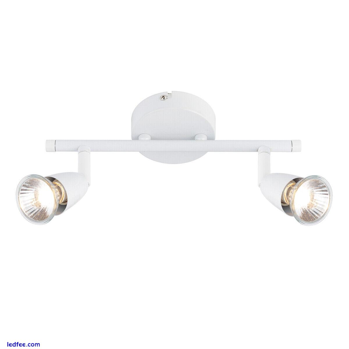 Saxby Amalfi Twin Head GU10 Spotlight Bar Swivel Ceiling Mounted Dimmable Light 2 