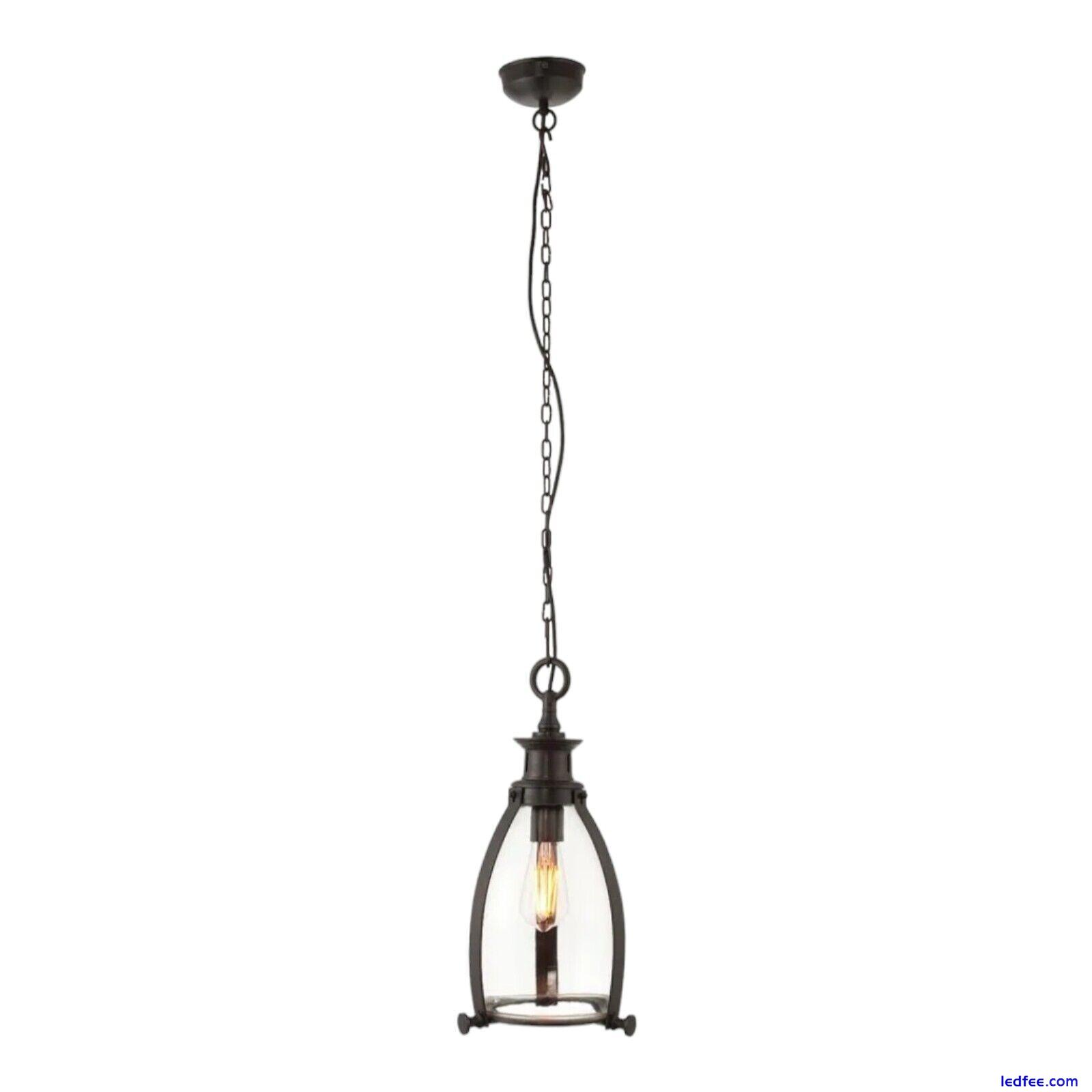 Modern Vintage Industrial Retro Bronze Glass Ceiling Lamp Shade Pendant Light 5 