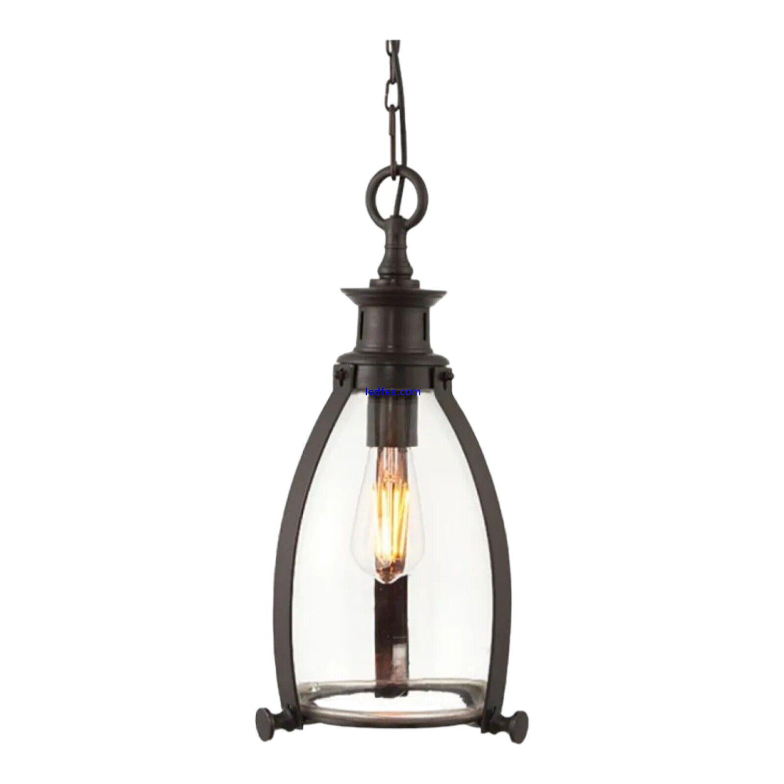 Modern Vintage Industrial Retro Bronze Glass Ceiling Lamp Shade Pendant Light 4 