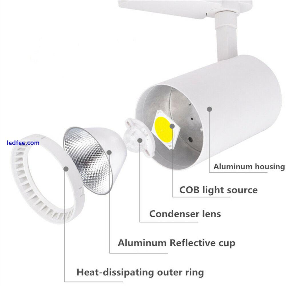 12W 20W 30W COB Led Track Light Lamp Spotlight Aluminum Ceiling Rail Lighting 3 