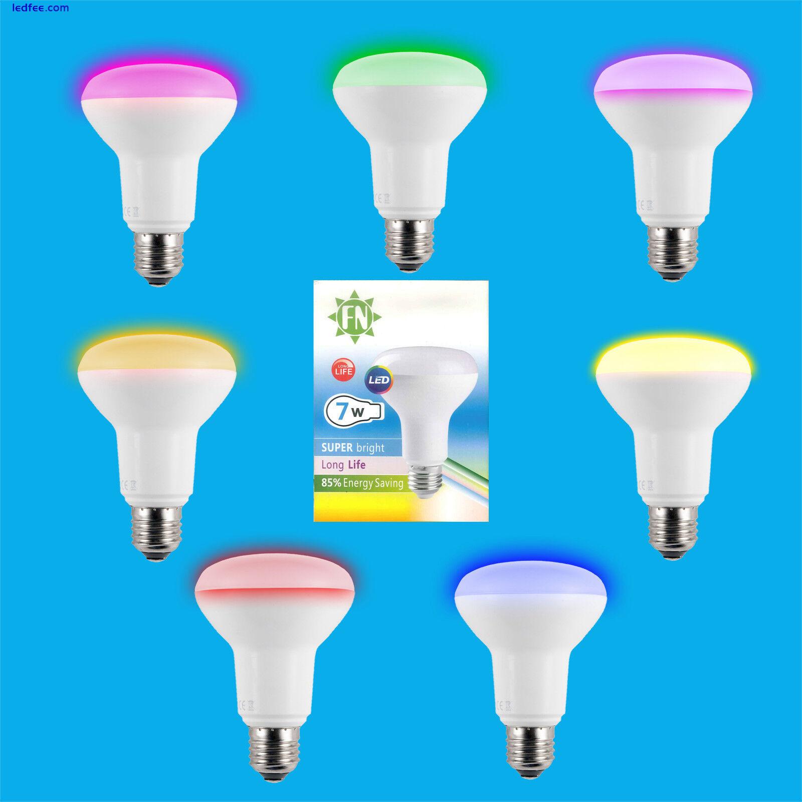 7W LED R80 Coloured Reflector Disco Spot Light Bulb ES E27 Screw Lamp 85-265V 0 