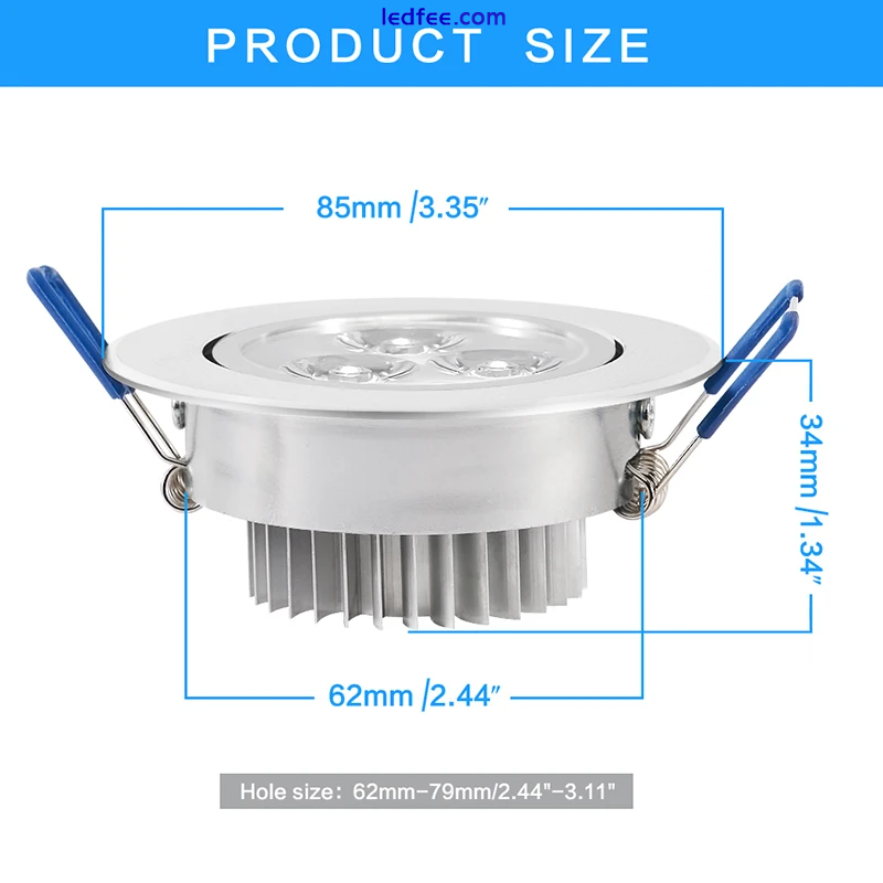 9w/12w/15w Recessed LED Ceiling Lamp Downlight Spotlight Home Lighting AC85-265V 5 