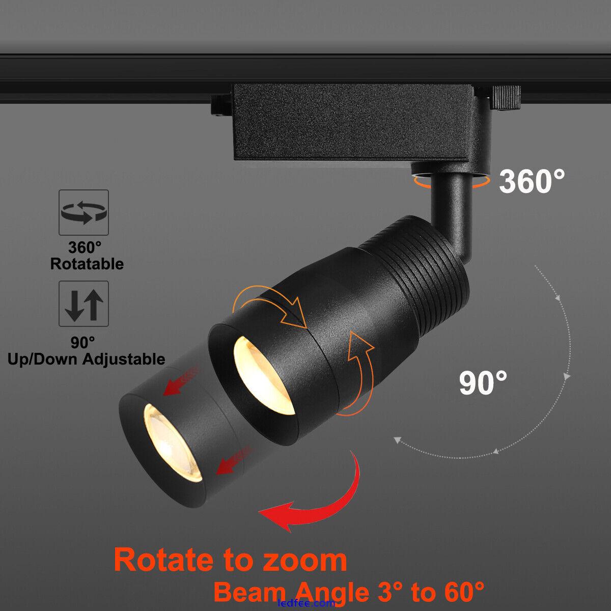 COB LED Ceiling Lamp Fixture L Type Track Light Beam Angle Zoomable Spotlight 4 