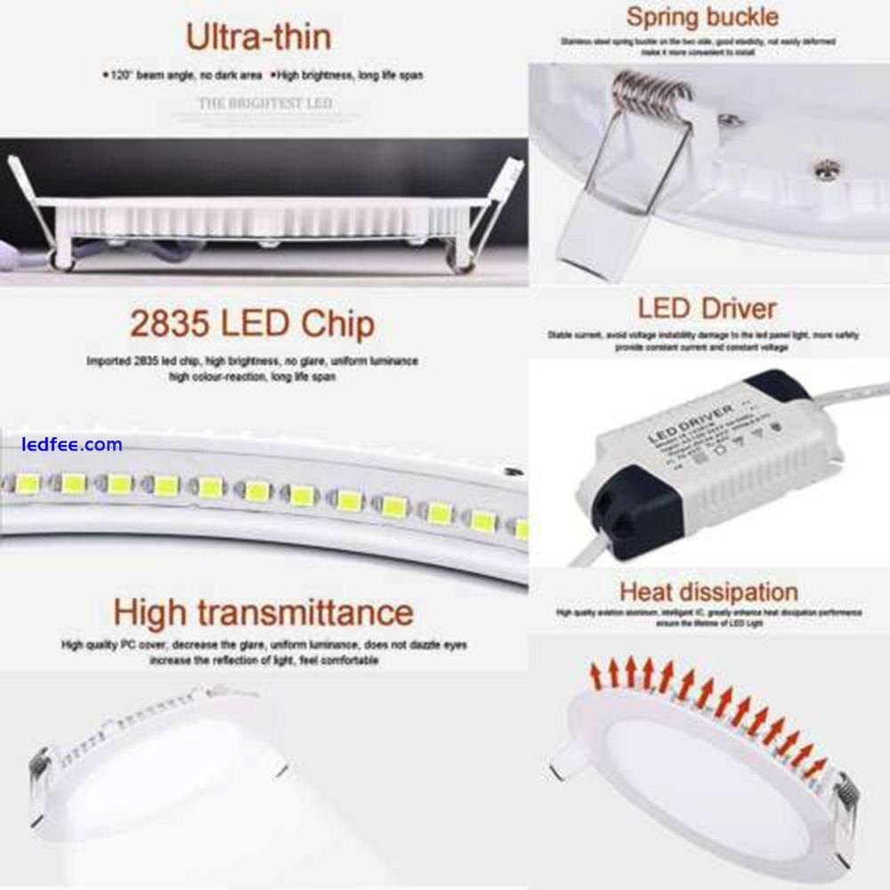 Home Bulb Round Recessed Lamp LED Spotlight Panel Downlight Ceiling Light 2 