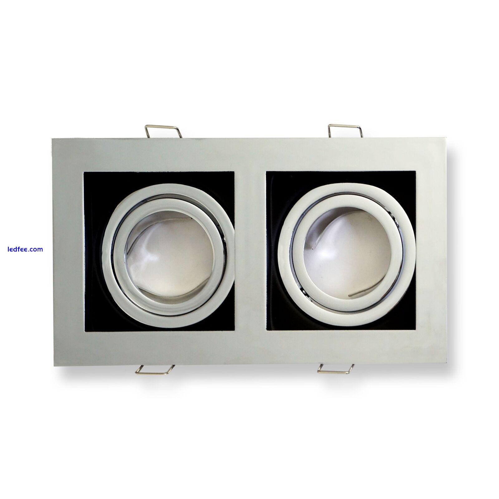 Ceiling Spotlight Recessed Downlight GU10 Fitting Square Chrome &Black  2 