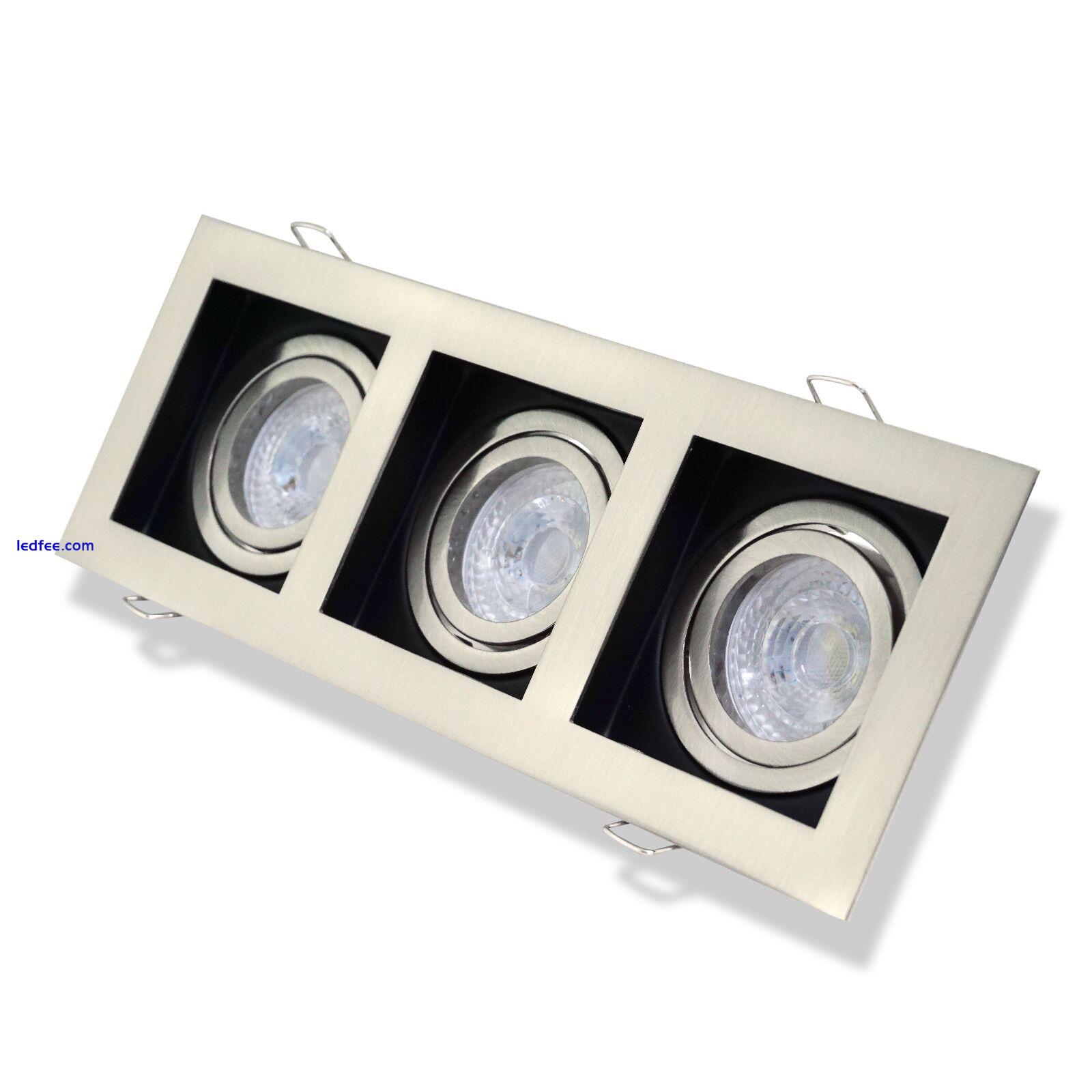 Ceiling Spotlight Recessed Downlight GU10 Fitting Square Chrome &Black  4 