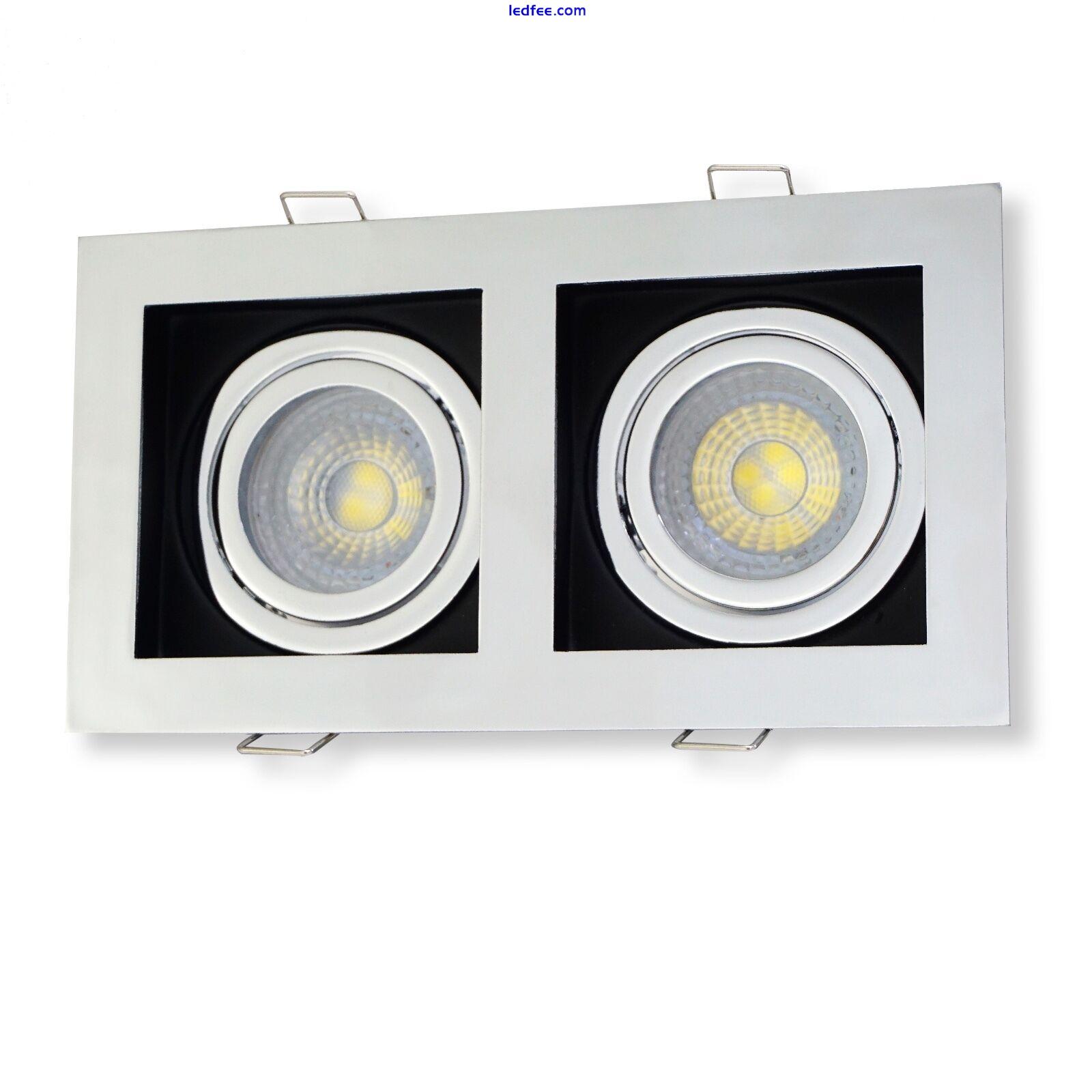 Ceiling Spotlight Recessed Downlight GU10 Fitting Square Chrome &Black  3 