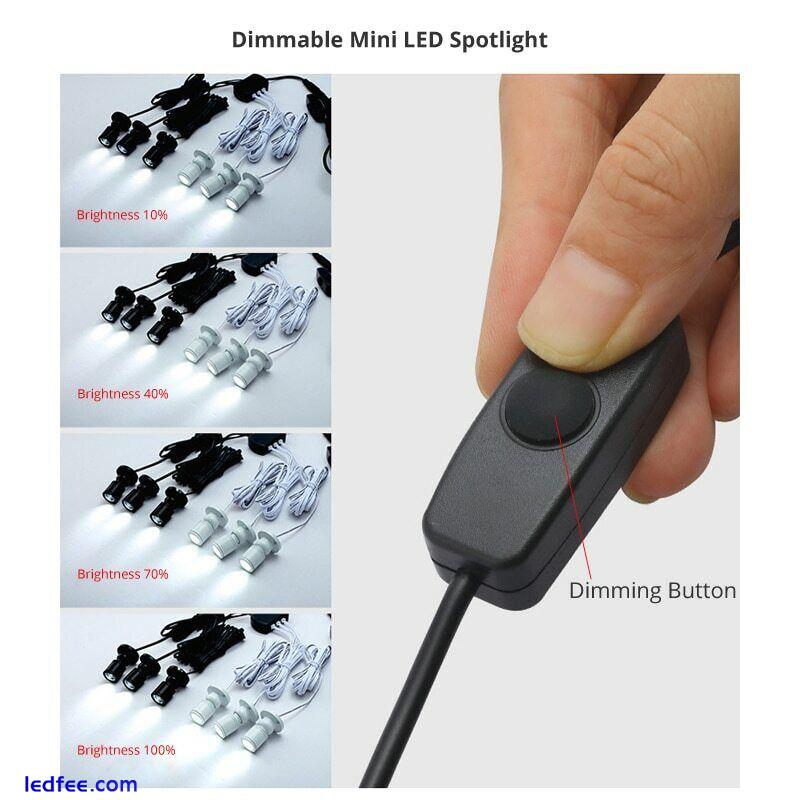 1/4/10PC/SET LED Mini Dimming Display Lights 360° Rotary Spotlight USB 3 