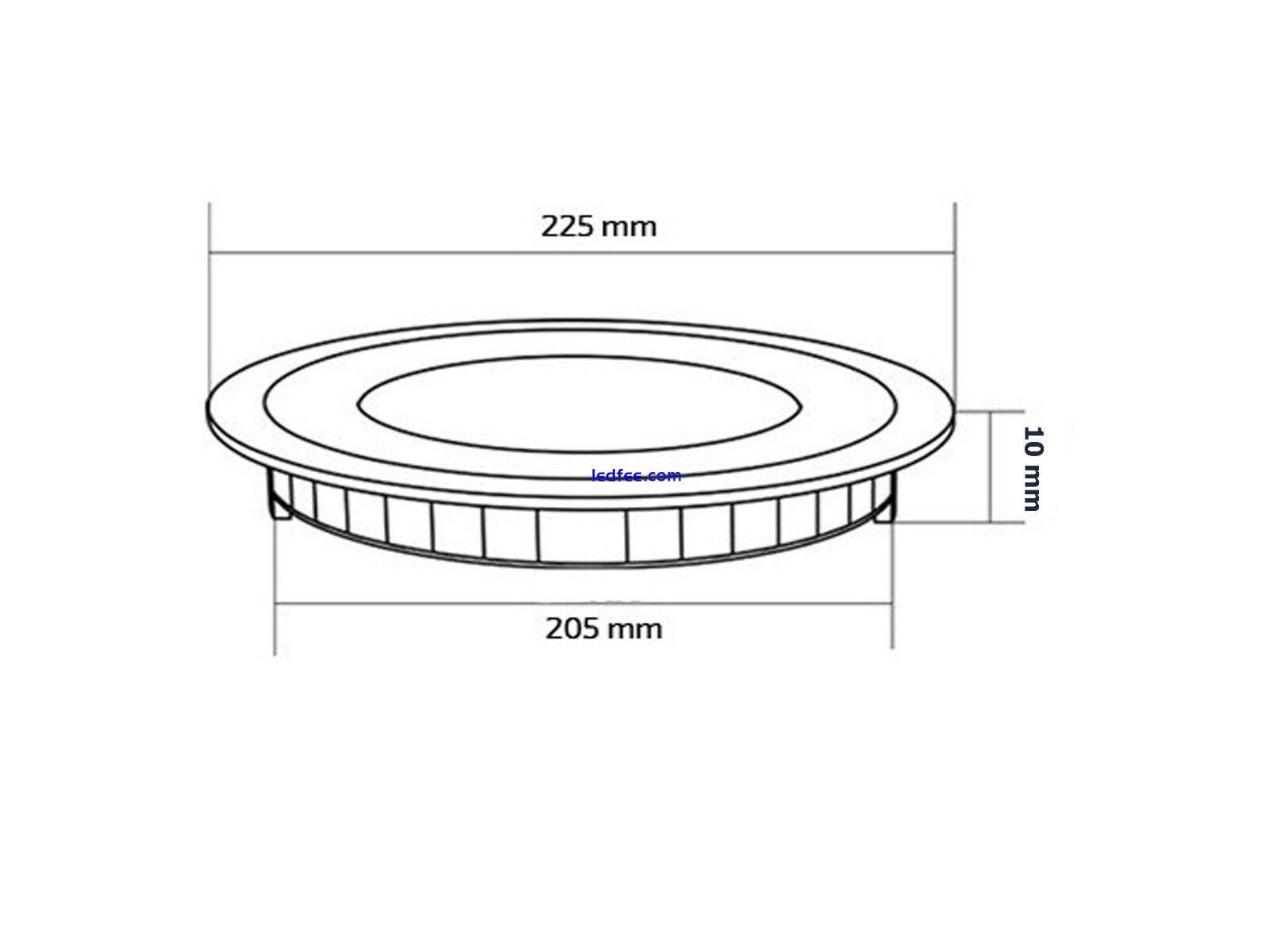 18W Round Slim LED Recessed Panel Light Ceiling Downlights Spotlights 6500K 2 