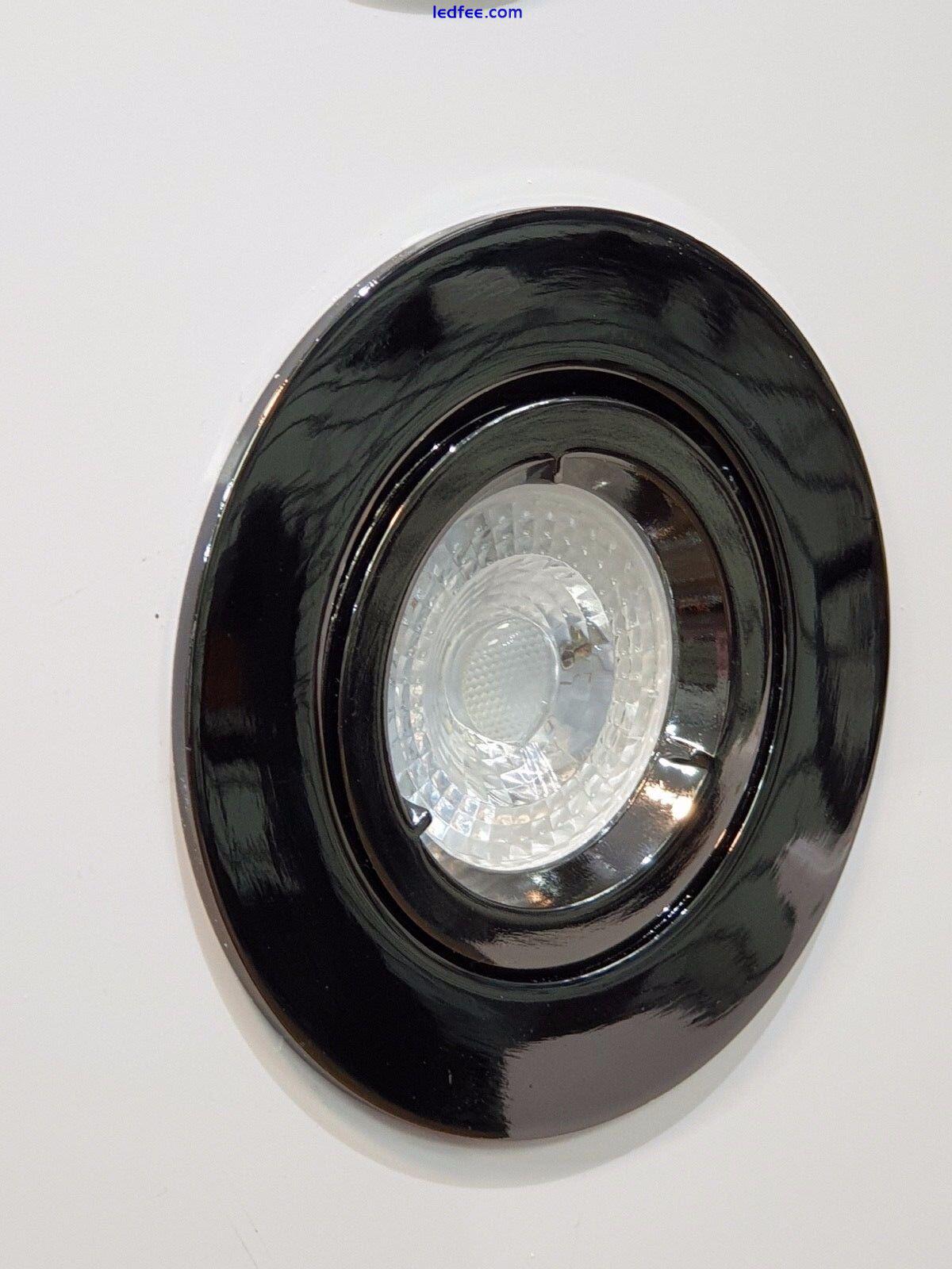 Recessed Tilt Ceiling Downlight Large Black GU10 Scoop Directional Spotlight 3 