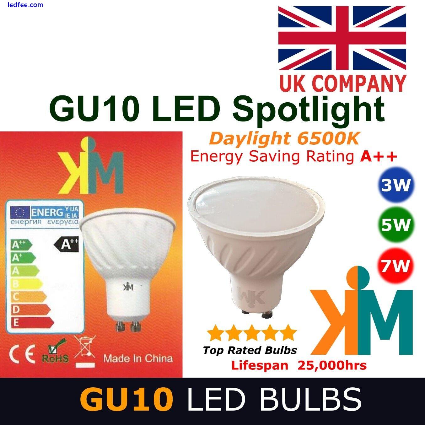 GU10 LED Bulbs  Spotlights LED Lights Energy A++ Rating Daylight Colour 6500K 5W 3 