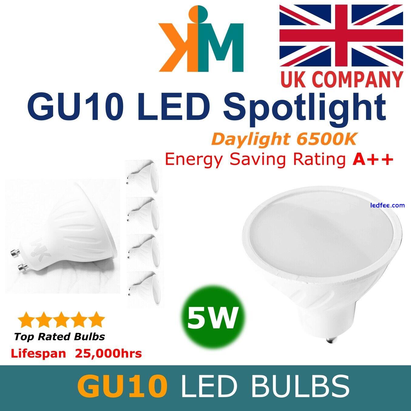 GU10 LED Bulbs  Spotlights LED Lights Energy A++ Rating Daylight Colour 6500K 5W 4 