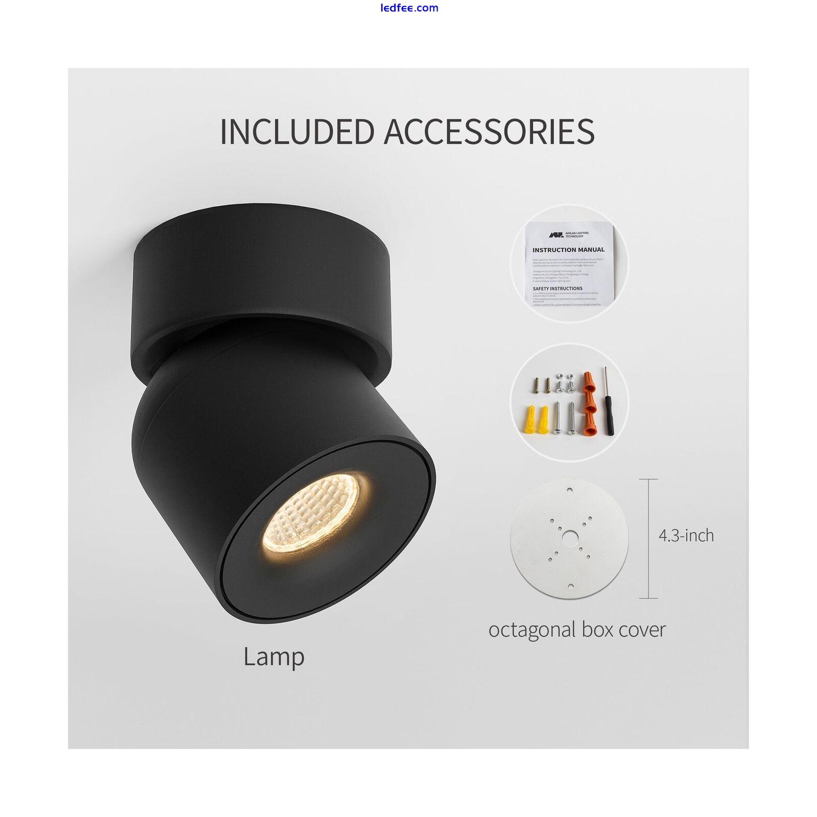 Aisilan LED Indoor Ceiling Spot Light 7W Black Directional Accent Light Fixtu... 4 