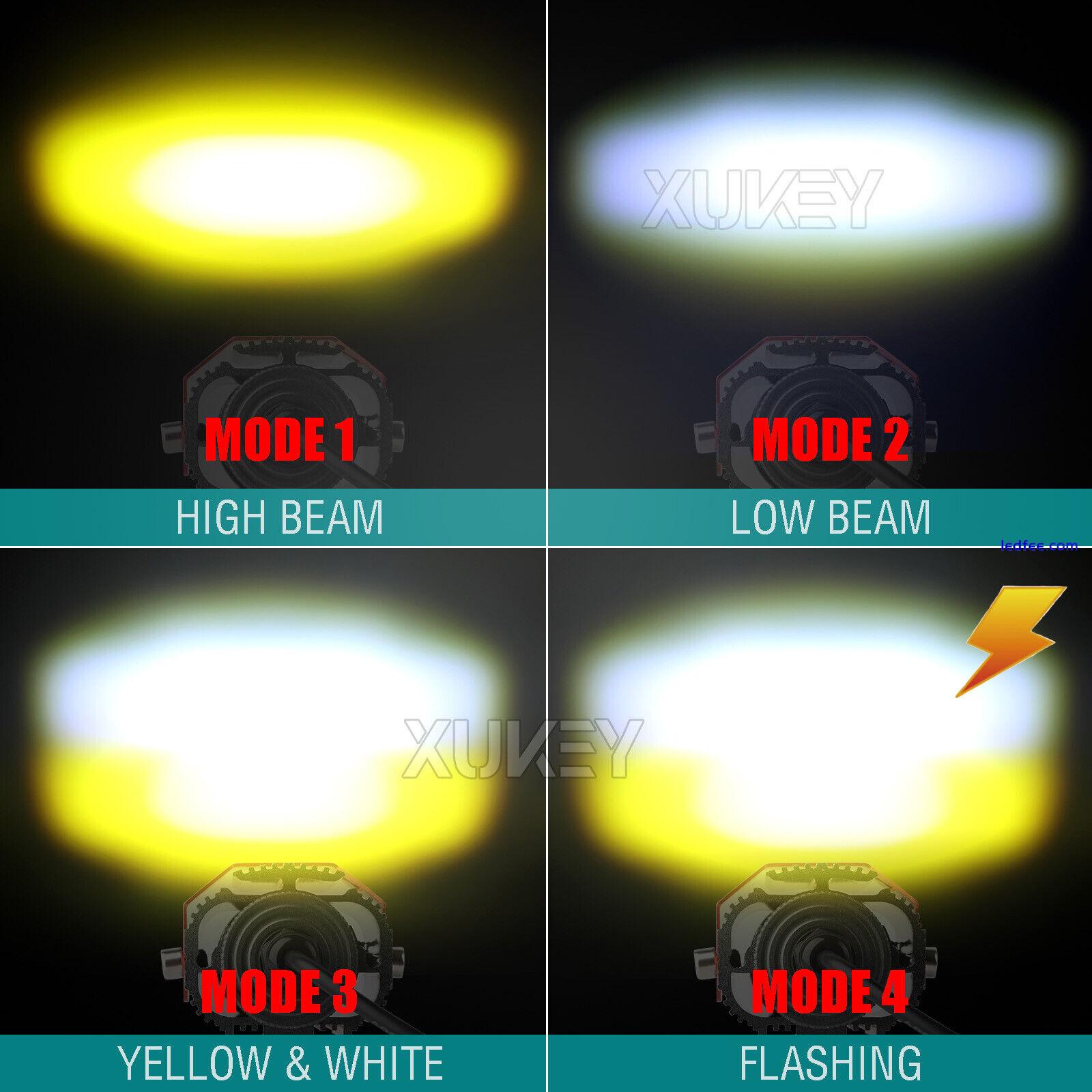 2x 32W Dual Color Motorcycle Motorbike Bike Front Fog Spot Lights Headlight Lamp 1 