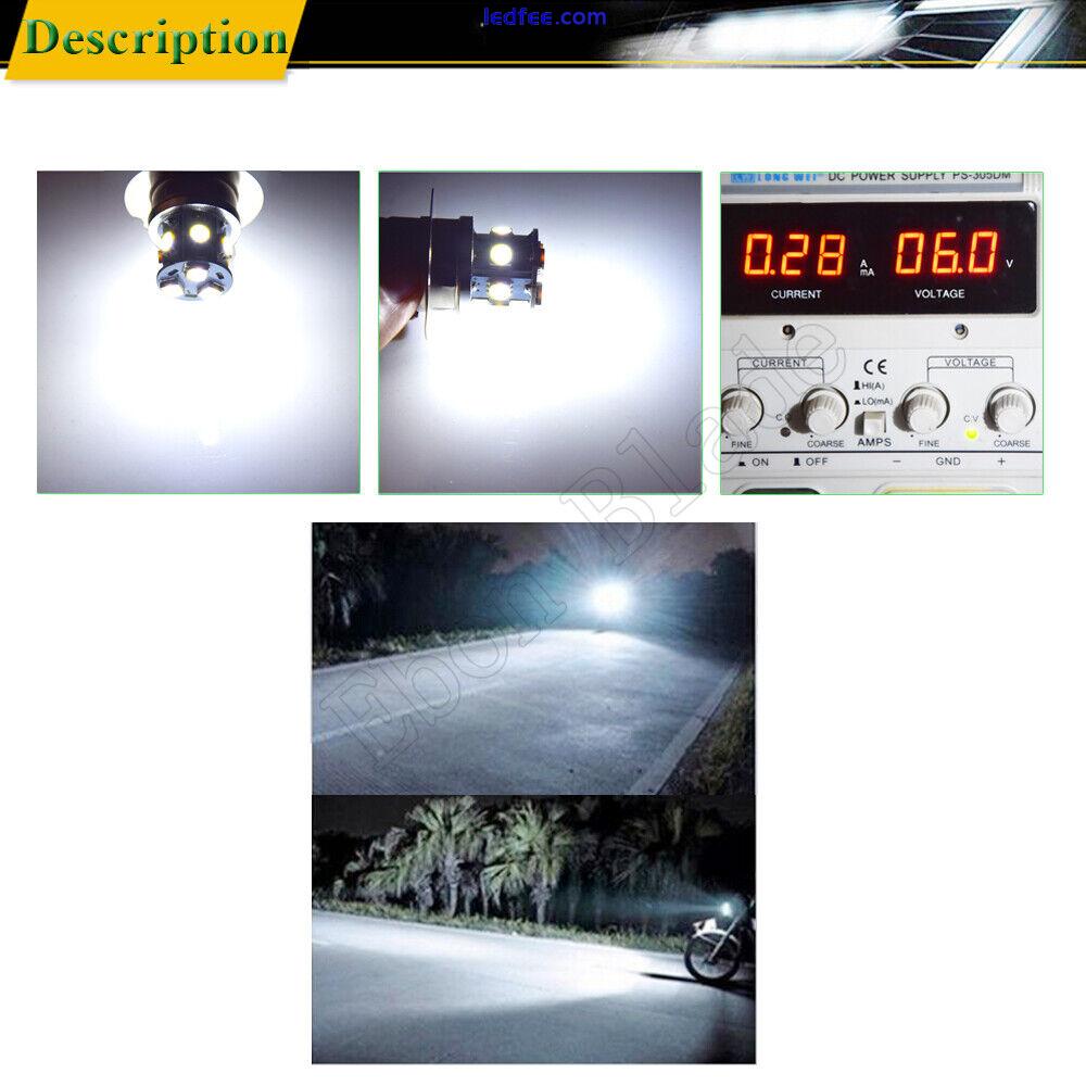 P36D Motorcycle LED White Headlight High/Low Beam Light Bulb Motorbike 6V 12V DC 5 