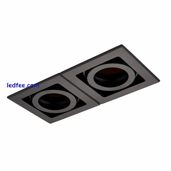 SAXBY XENO Black GU10 Recessed Double Tilt Boxed Twin Downlight Dimmable 94796 2 