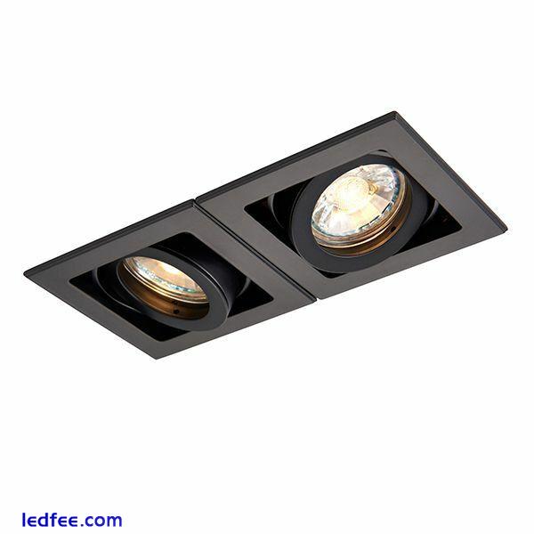 SAXBY XENO Black GU10 Recessed Double Tilt Boxed Twin Downlight Dimmable 94796 5 