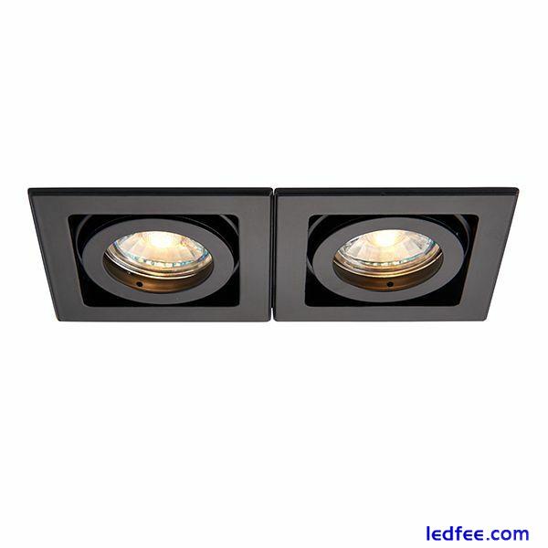 SAXBY XENO Black GU10 Recessed Double Tilt Boxed Twin Downlight Dimmable 94796 1 