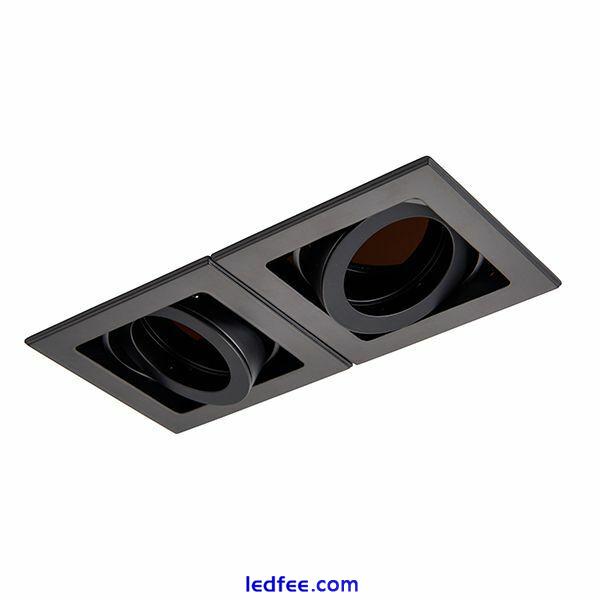 SAXBY XENO Black GU10 Recessed Double Tilt Boxed Twin Downlight Dimmable 94796 3 