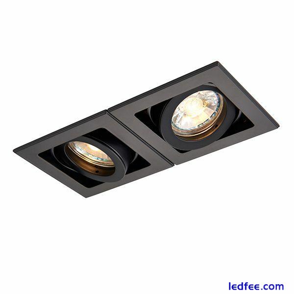 SAXBY XENO Black GU10 Recessed Double Tilt Boxed Twin Downlight Dimmable 94796 4 