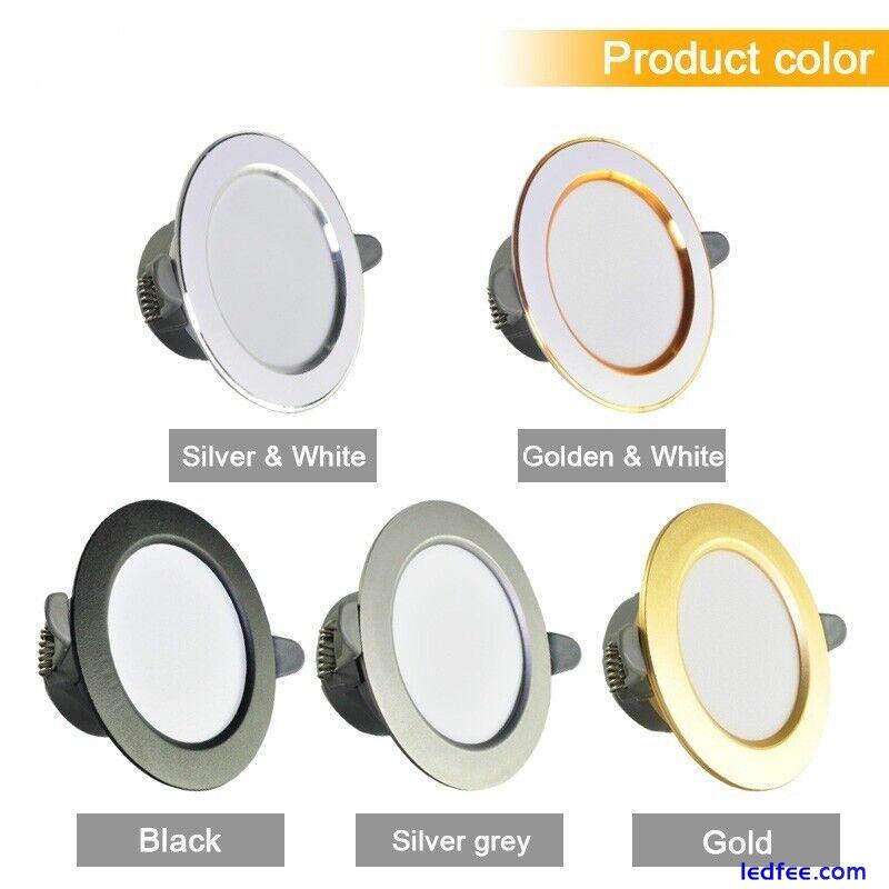 10/20 Pack 3Color Dimmable Ceiling 5W LED Downlight Spot Light Recessed Lighting 2 