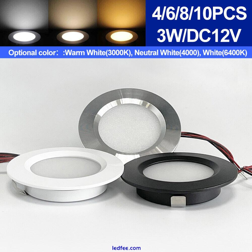 3W LED Recessed Ceiling Lights Slim Panel Downlight Round Spot Lights Lamp 12V  0 