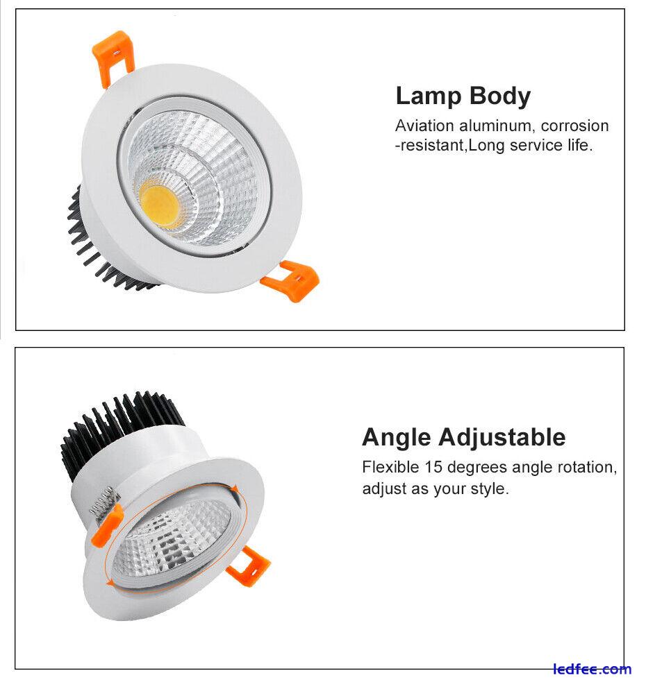 Dimmable LED Downlight COB Recessed Ceiling Light Spotlights Indoor 7W 12W 20W 1 